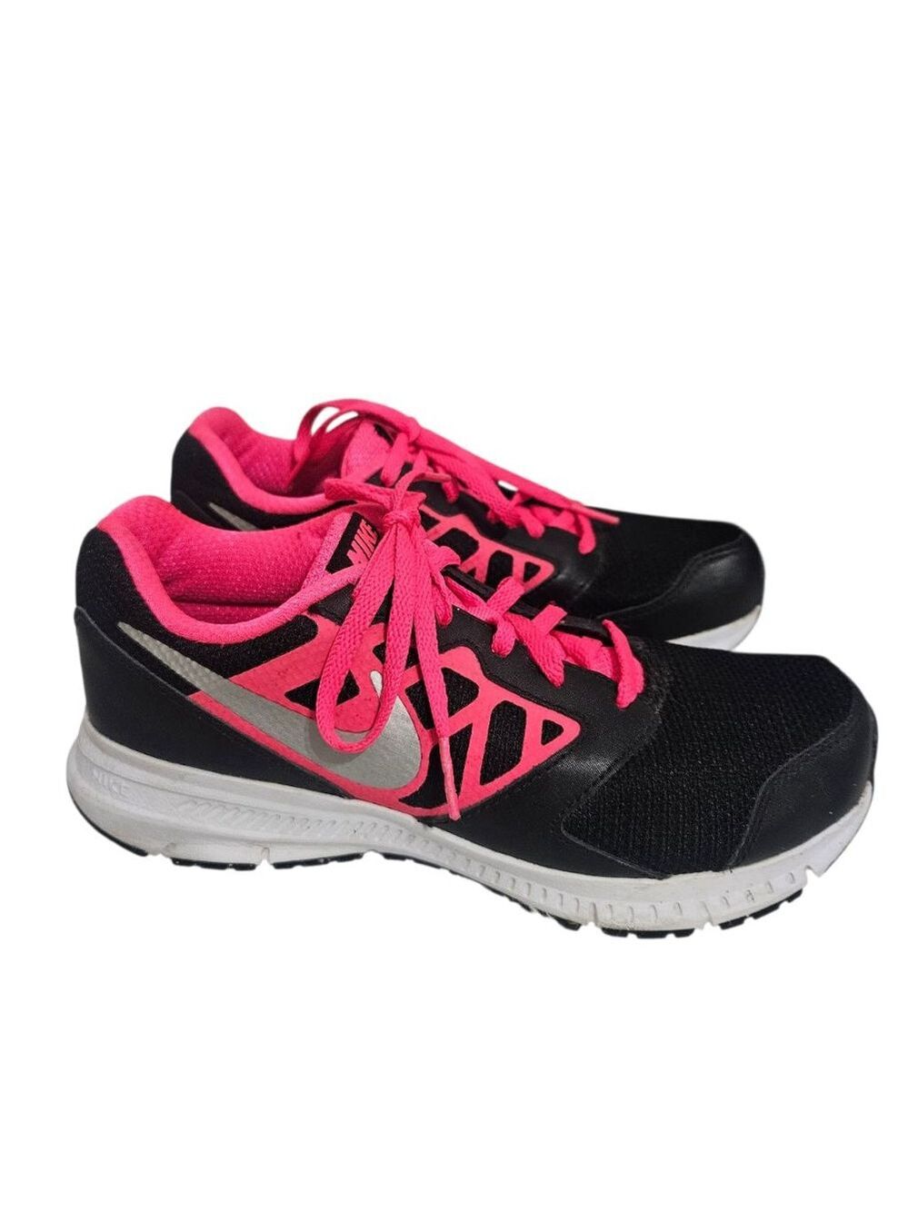 NIKE Downshifter 6 Black/Pink Youth Running Sneakers Sz 4Y